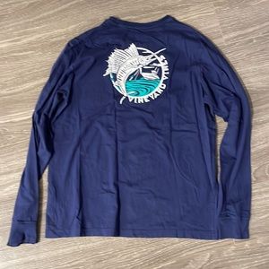 VINEYARD VINES FISHING LOGO LONG SLEEVES SHIRT BOYS XL